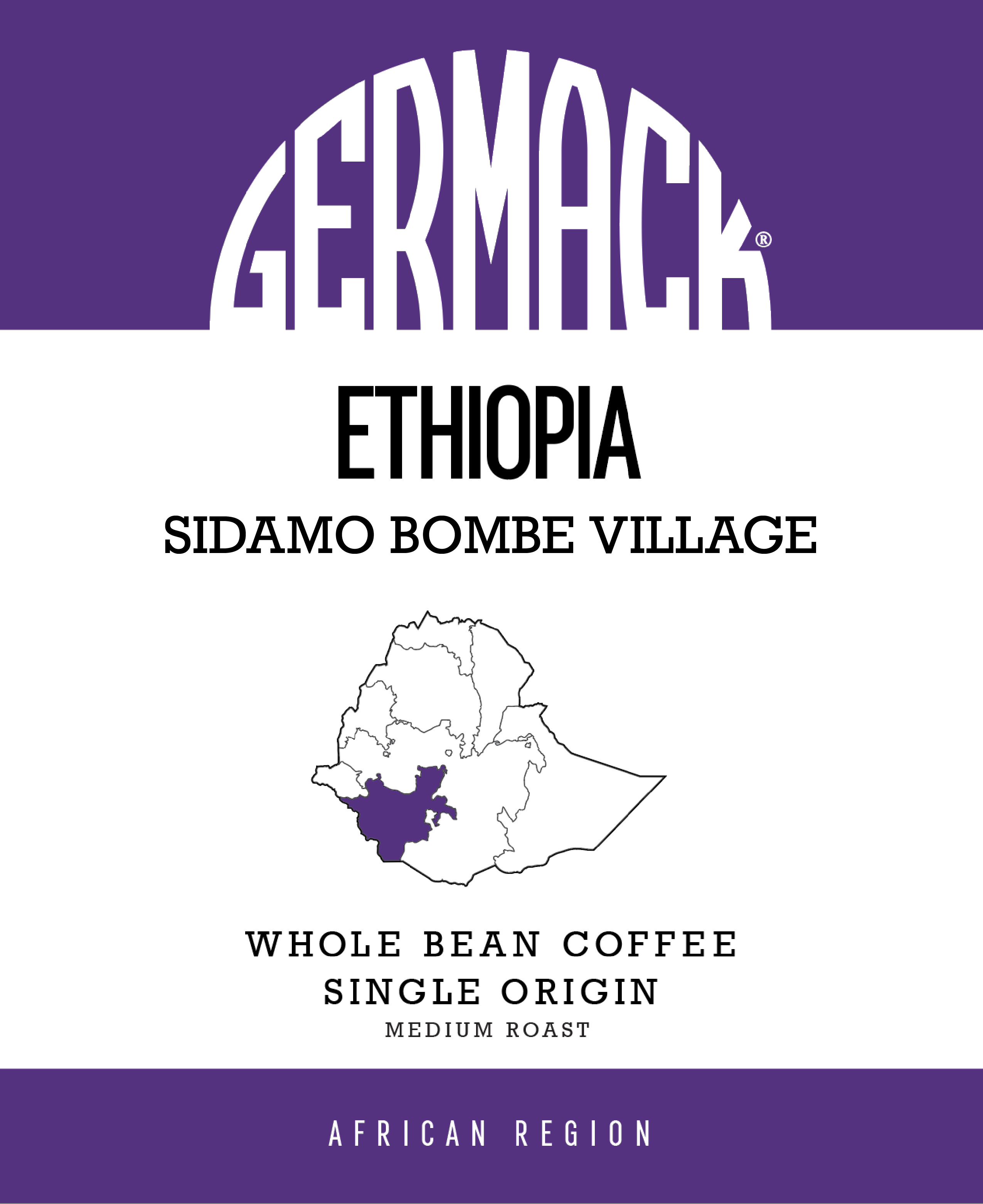 Germack Coffee (5 LB.) - Ethiopia Sidiamo Bombe Village